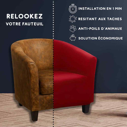 Installation de cette Housse Fauteuil Cabriolet rouge