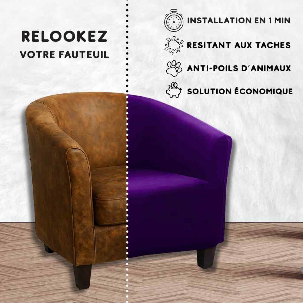 Installation de cette Housse Fauteuil Cabriolet violet