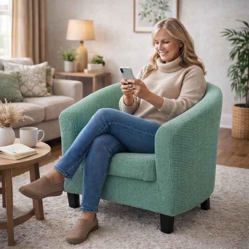 Femme Housse Fauteuil Club Cabriolet​ verte