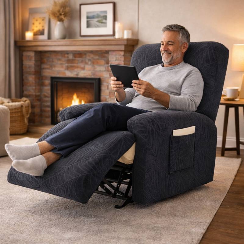 Homme Housse Fauteuil Relax Imperméable gris foncé