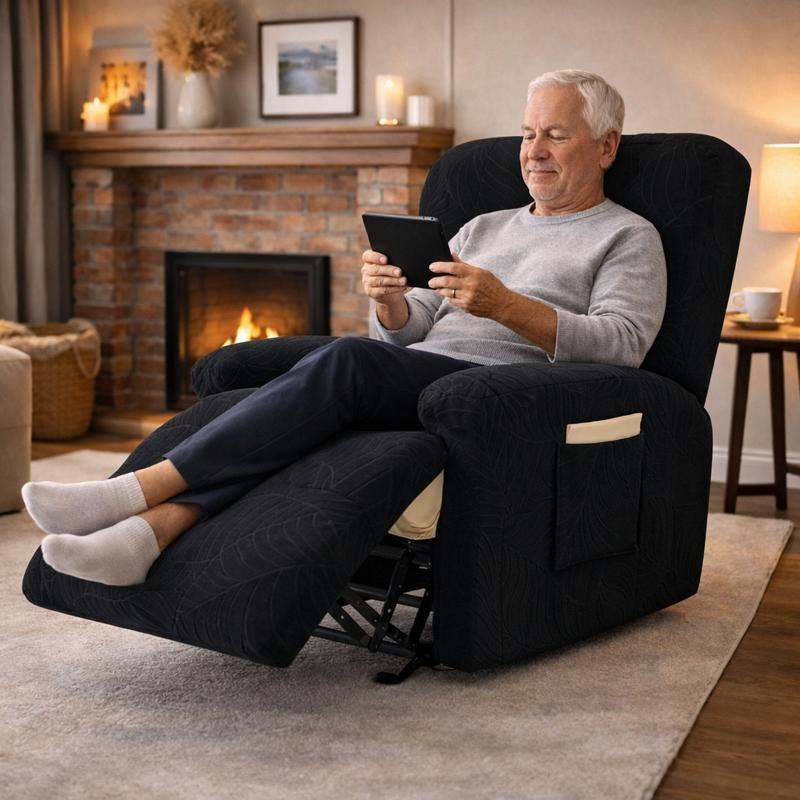 Homme Housse Fauteuil Relax Imperméable noire