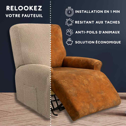 Installation de la Housse Fauteuil Relax beige
