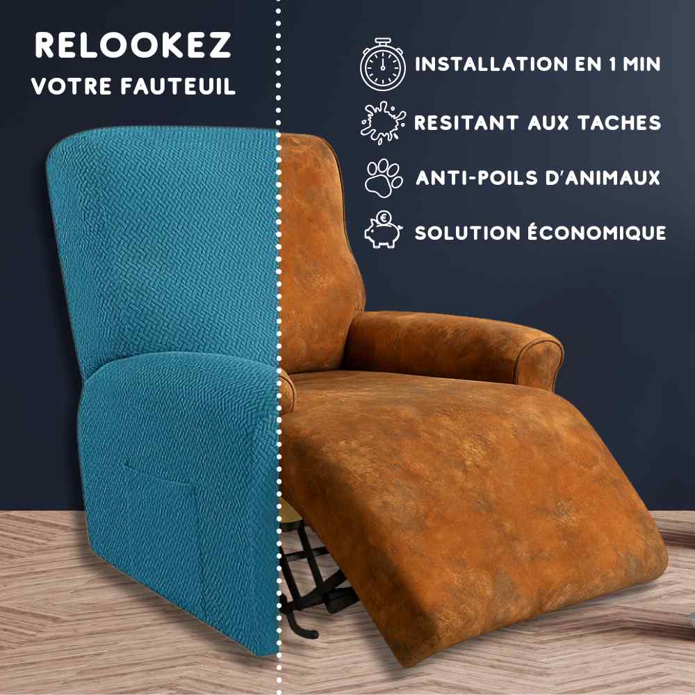 Installation de la Housse Fauteuil Relax bleu