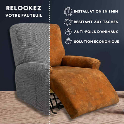 Installation de la Housse Fauteuil Relax grise clair
