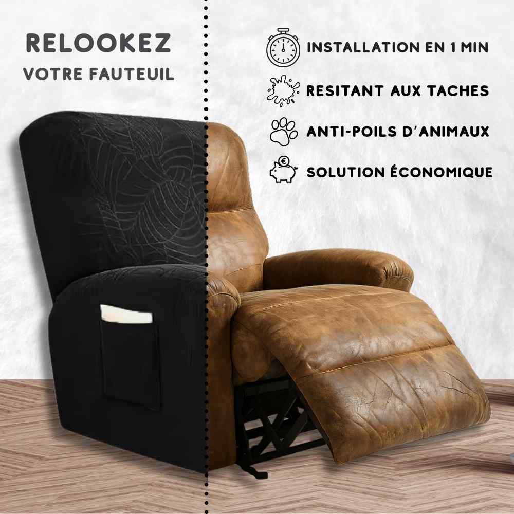 Installation de cette Housse Fauteuil Relax 100% imperméable noir