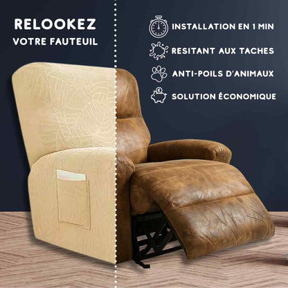 Installation de cette Housse Fauteuil Relax 100% imperméable sable