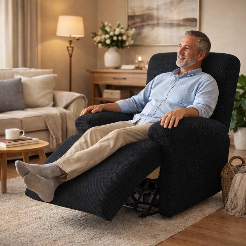 Un homme Housse Fauteuil Relax noire