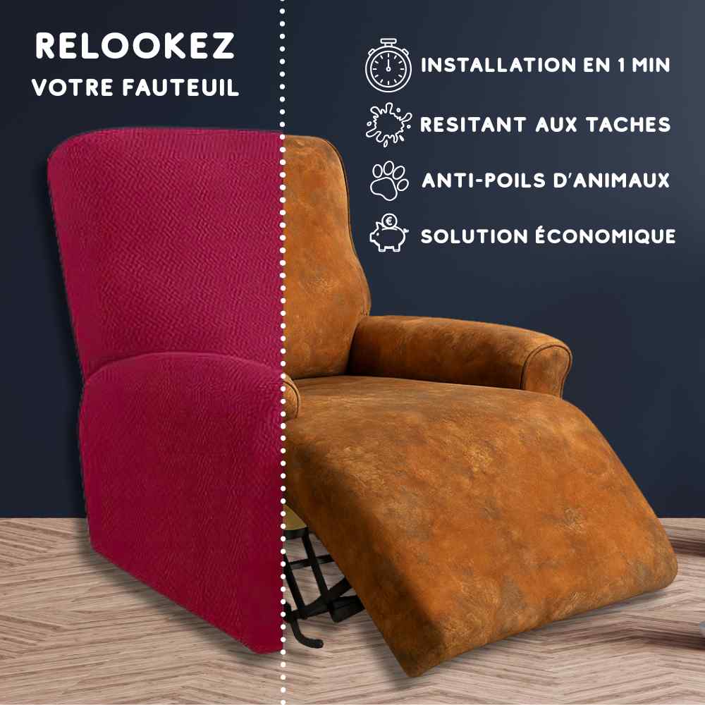 Installation de la Housse Fauteuil Relax rouge