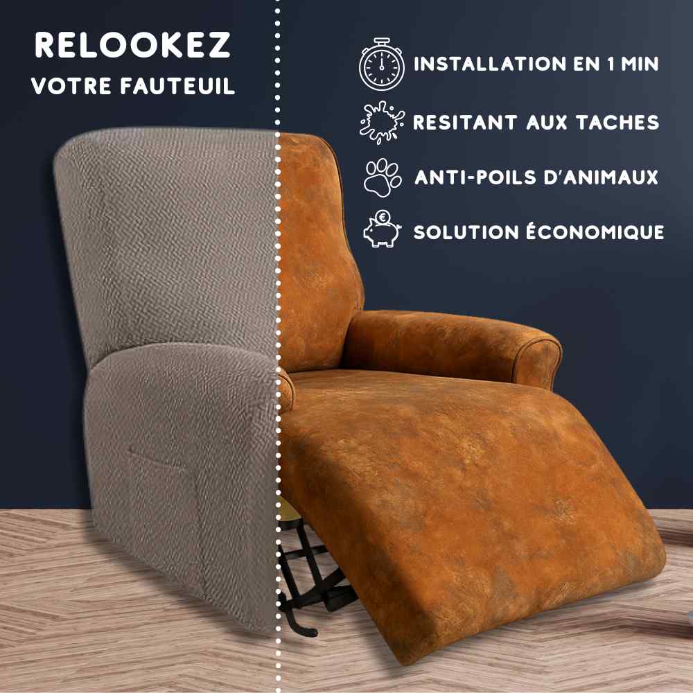 Installation de la Housse Fauteuil Relax taupe