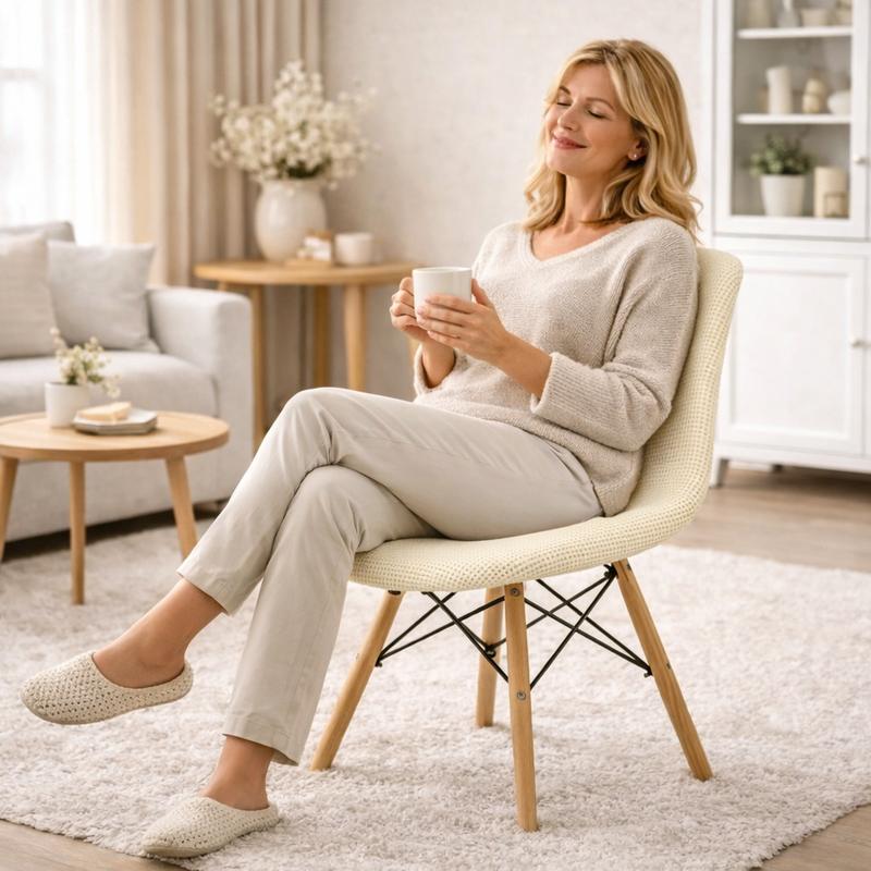 Femme Housse de Chaise Extensible​ Imperméable crème