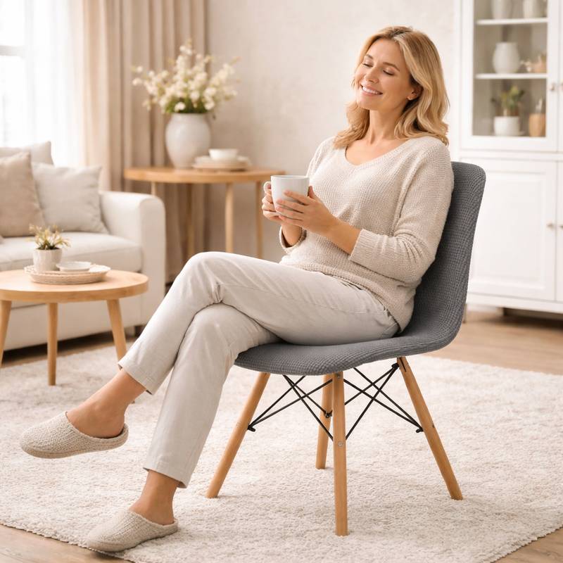 Femme Housse de Chaise Extensible​ Imperméable grise