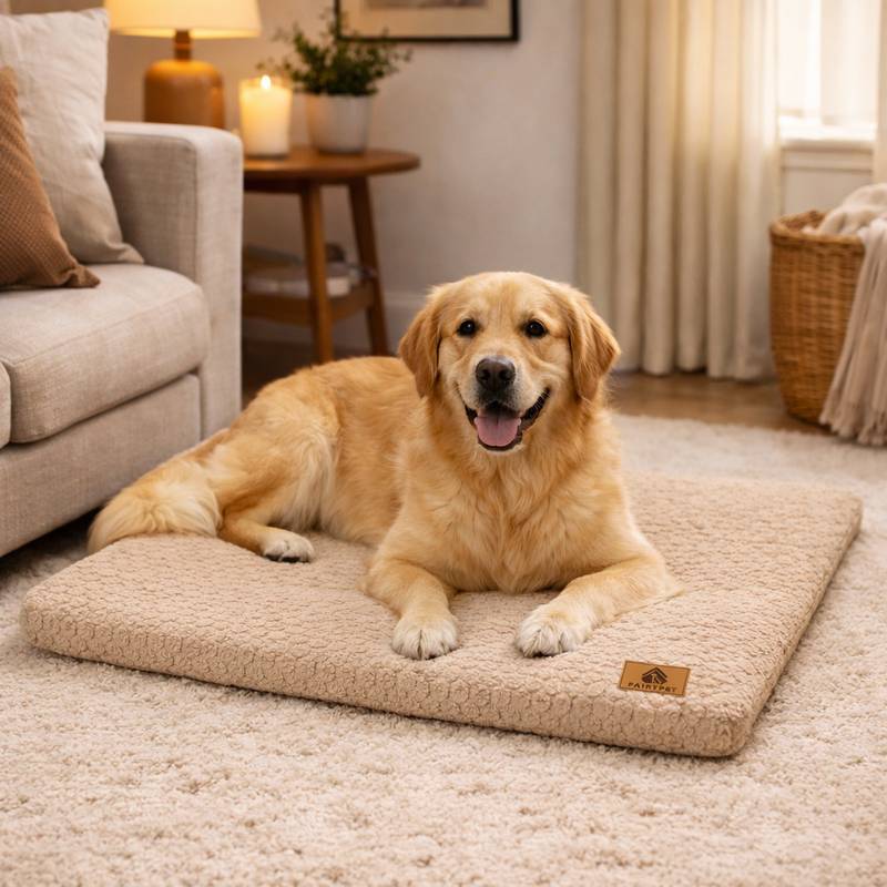 Chien Matelas déhoussable pour Chien​ beige