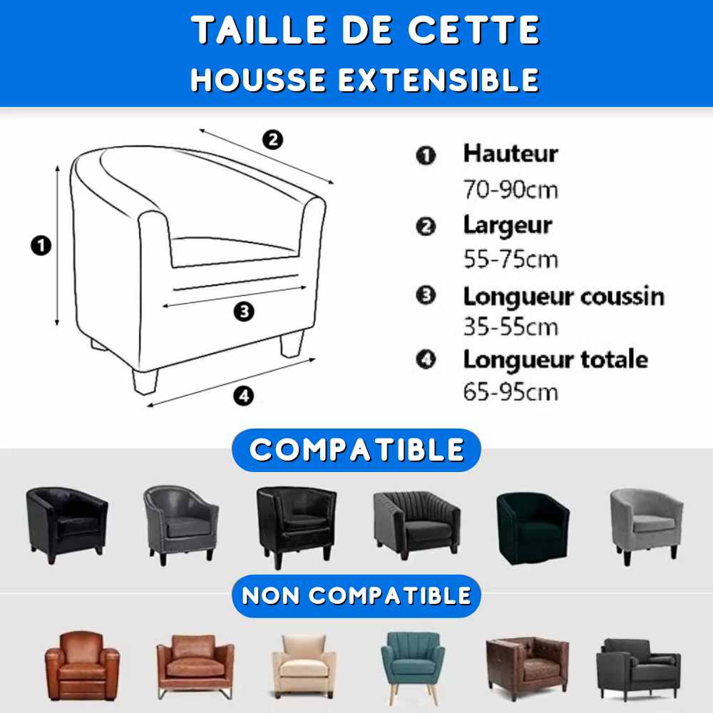 Taille des Housses Fauteuil Cabriolet 