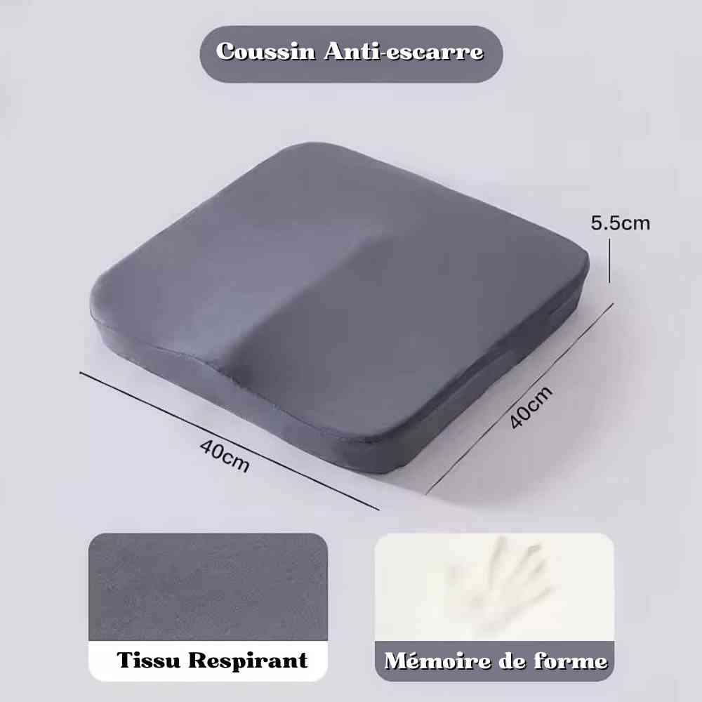 La taille du Coussin Anti-Escarre Fessier​ gris