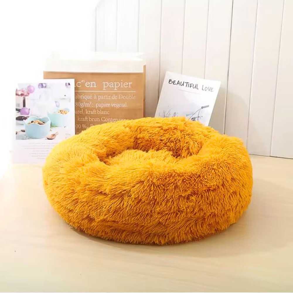 Coussin rond Anti-stress pour Chien Jaune