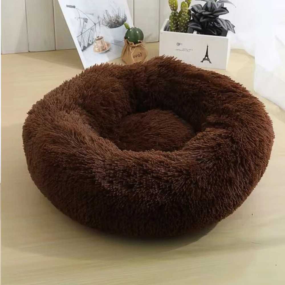 Coussin Anti-stress pour Chien Marron Foncé rond