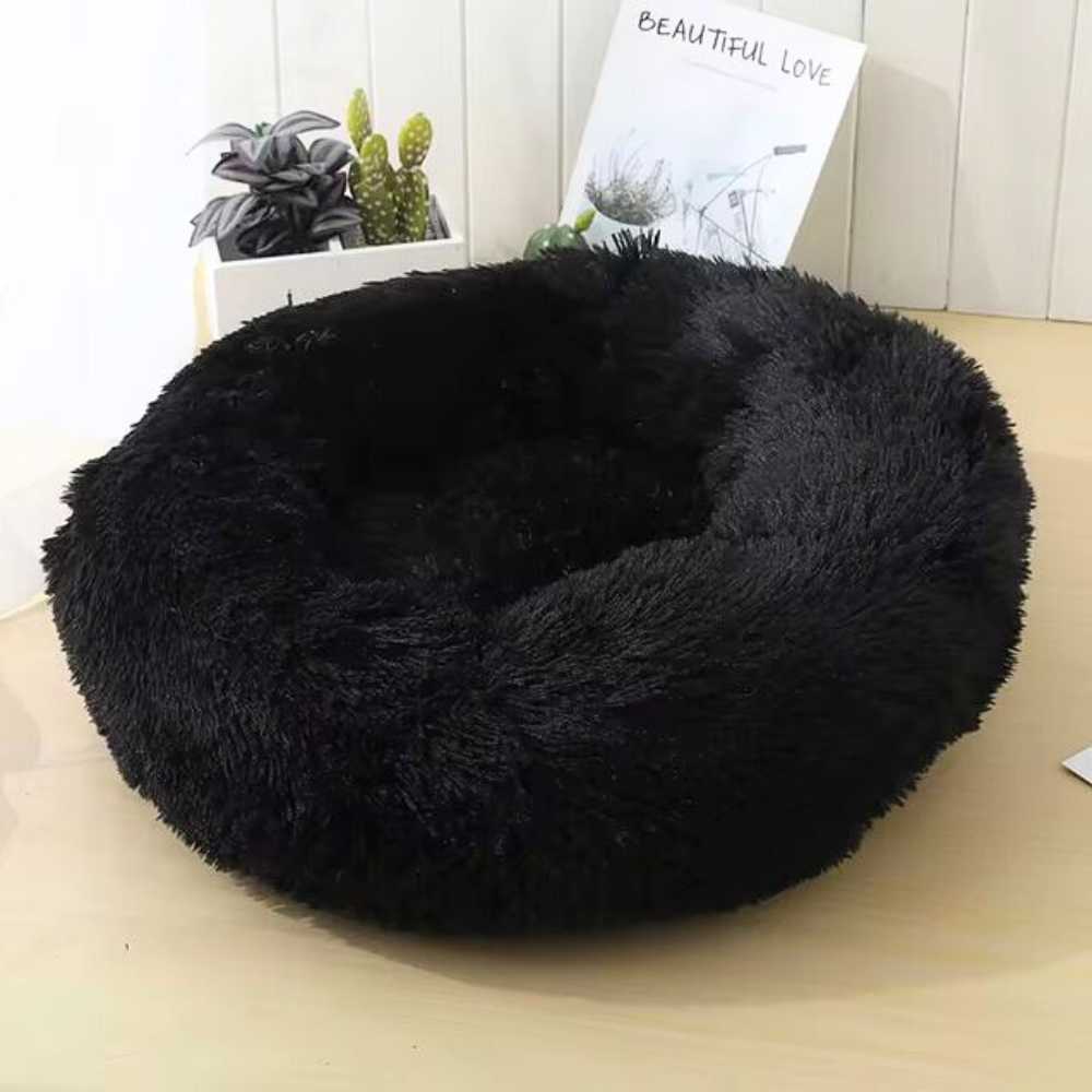 Coussin rond et Anti-stress pour Chien Noir