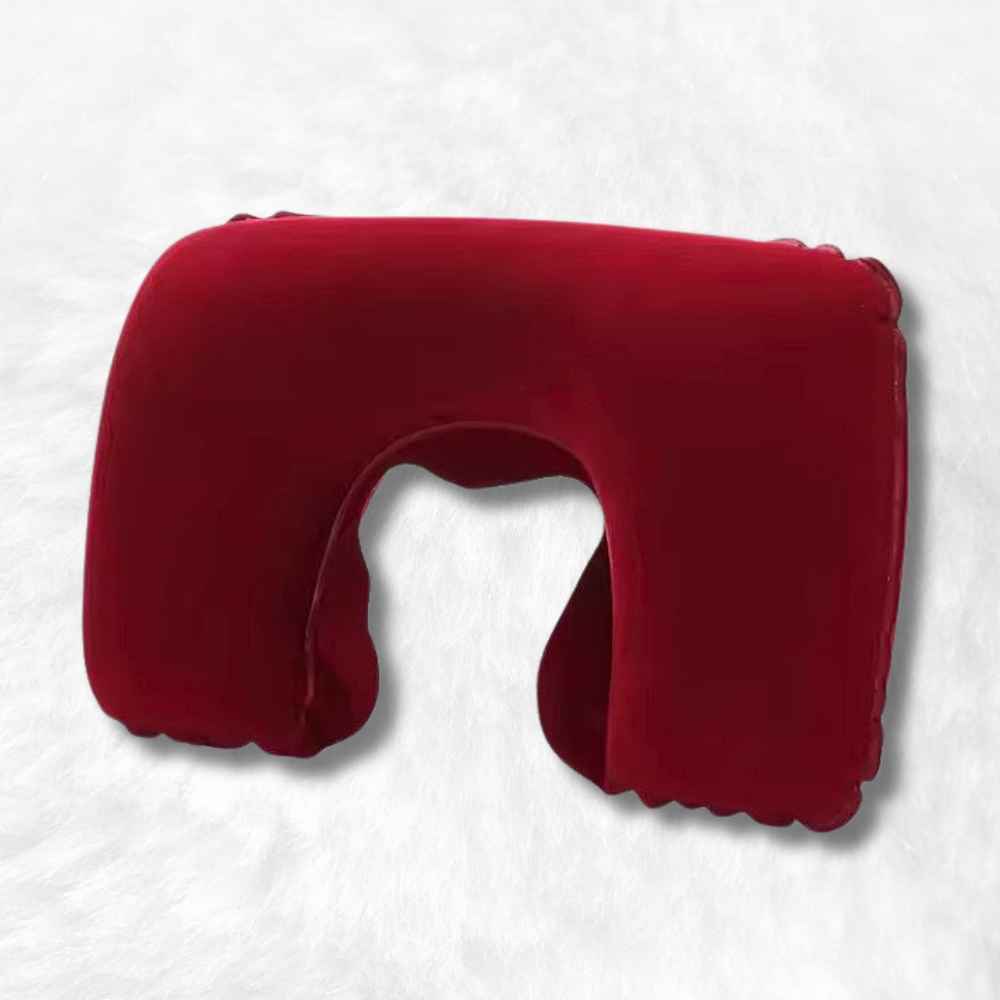 Coussin Avion Gonflable Confort bordeaux