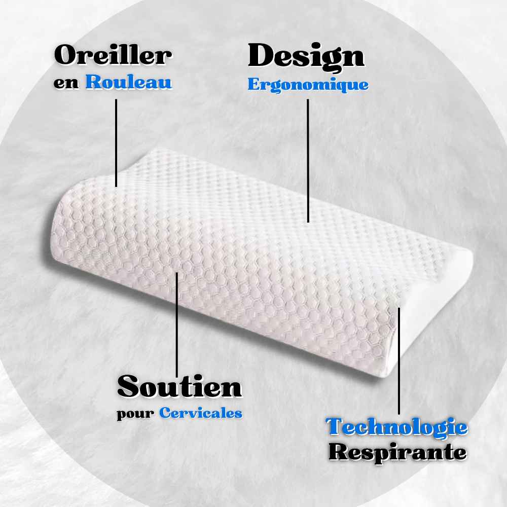 Informations sur ce Coussin Cervical Mémoire de forme blanc