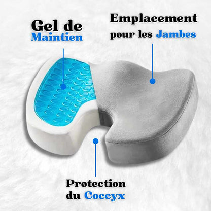 Les 3 détails clés sur le Coussin Coccyx gel gris