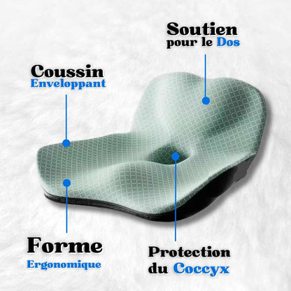 Détails sur le Coussin Coccyx massant pour voiture vert