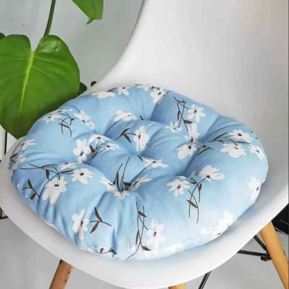 Coussin de Chaise Rond Fleur bleu de maison