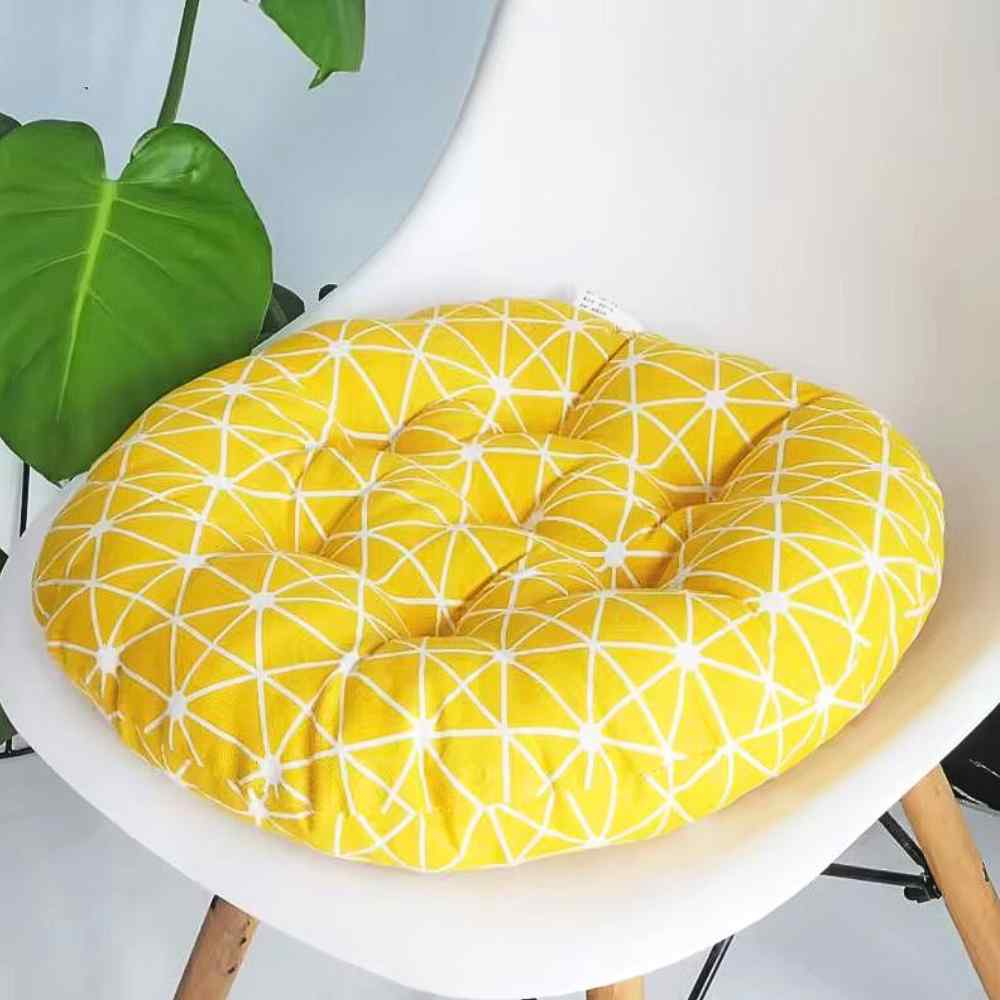 Coussin de Chaise Rond​ jaune de maison