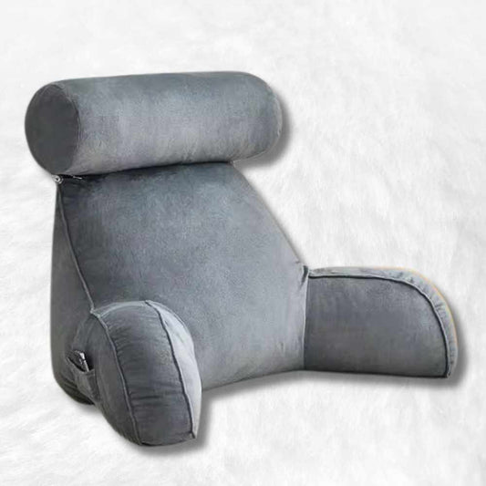 Coussin de Lecture à Accoudoirs Gris 