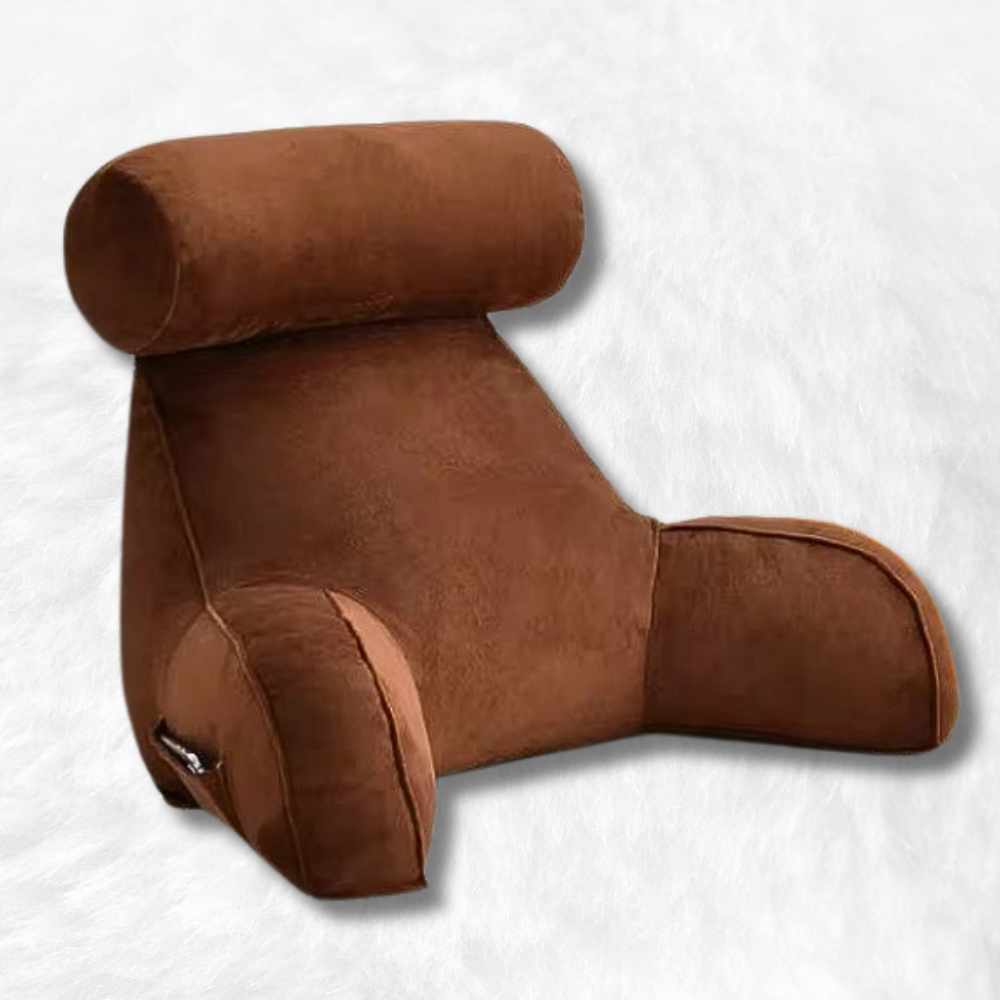 Coussin de Lecture à Accoudoirs Marron