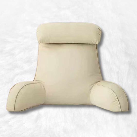 Coussin de Lecture au Lit Beige