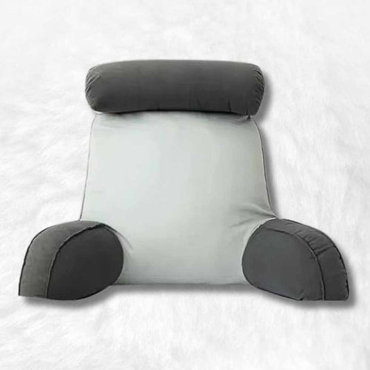 Coussin de Lecture pour Lit Gris Bicolore