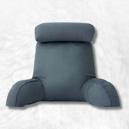 Coussin de Lecture au Lit Gris Foncé