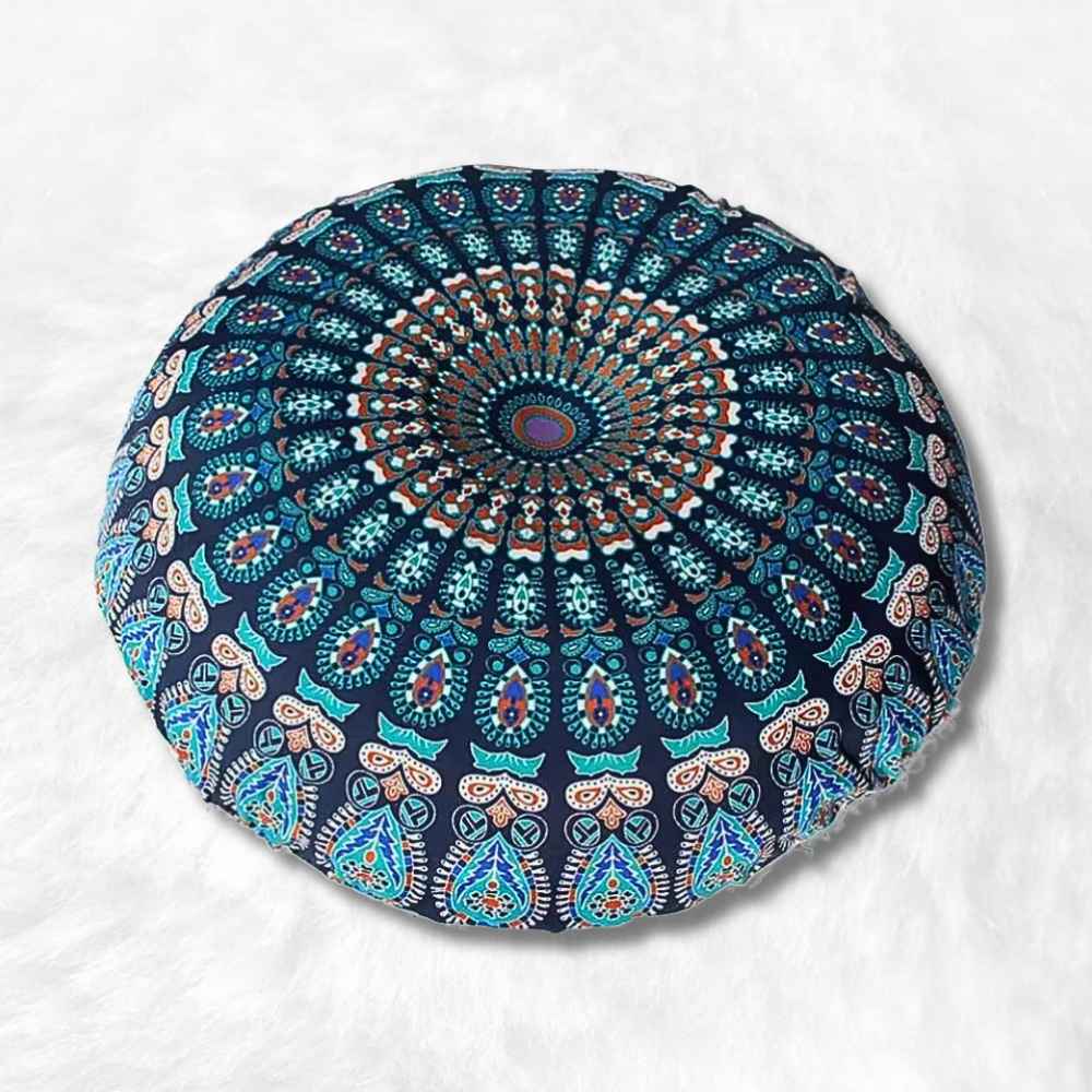 Coussin de Méditation style Tibétain​ bleu