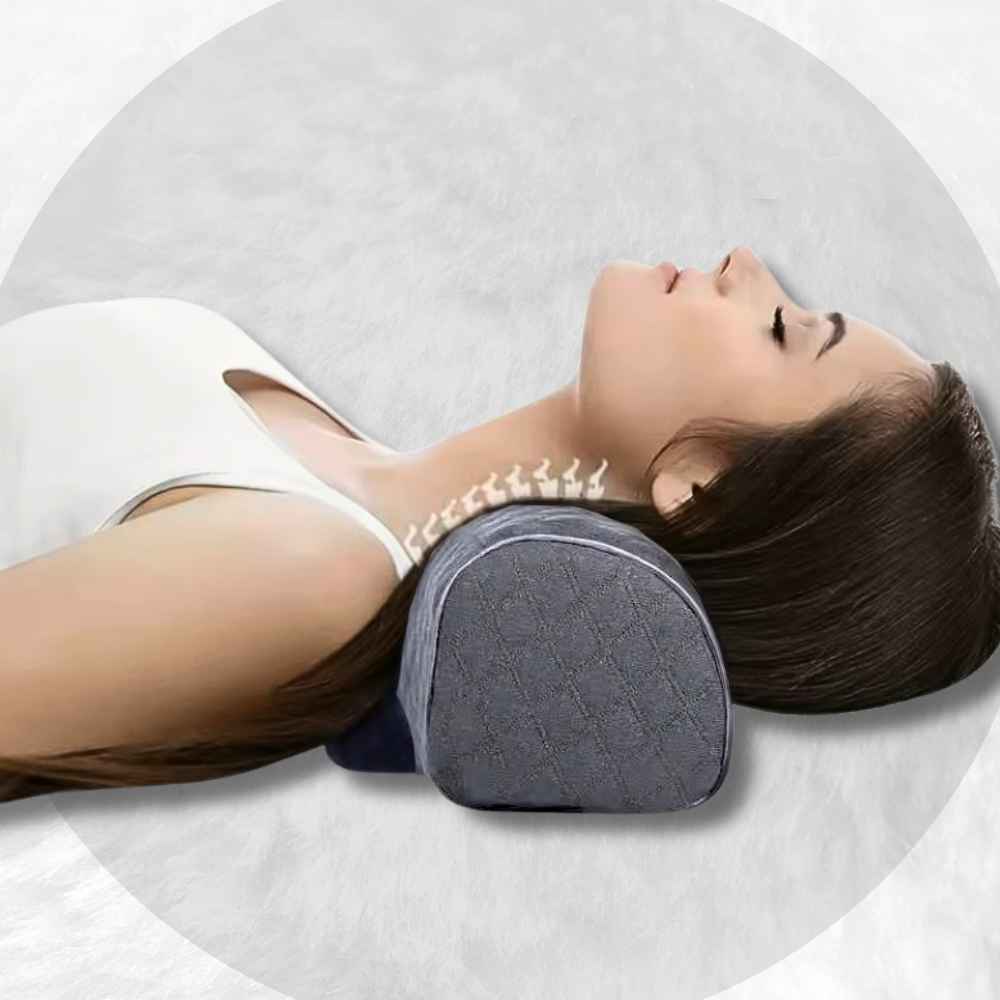 Coussin de Positionnement Cervical gris foncé, utilisation