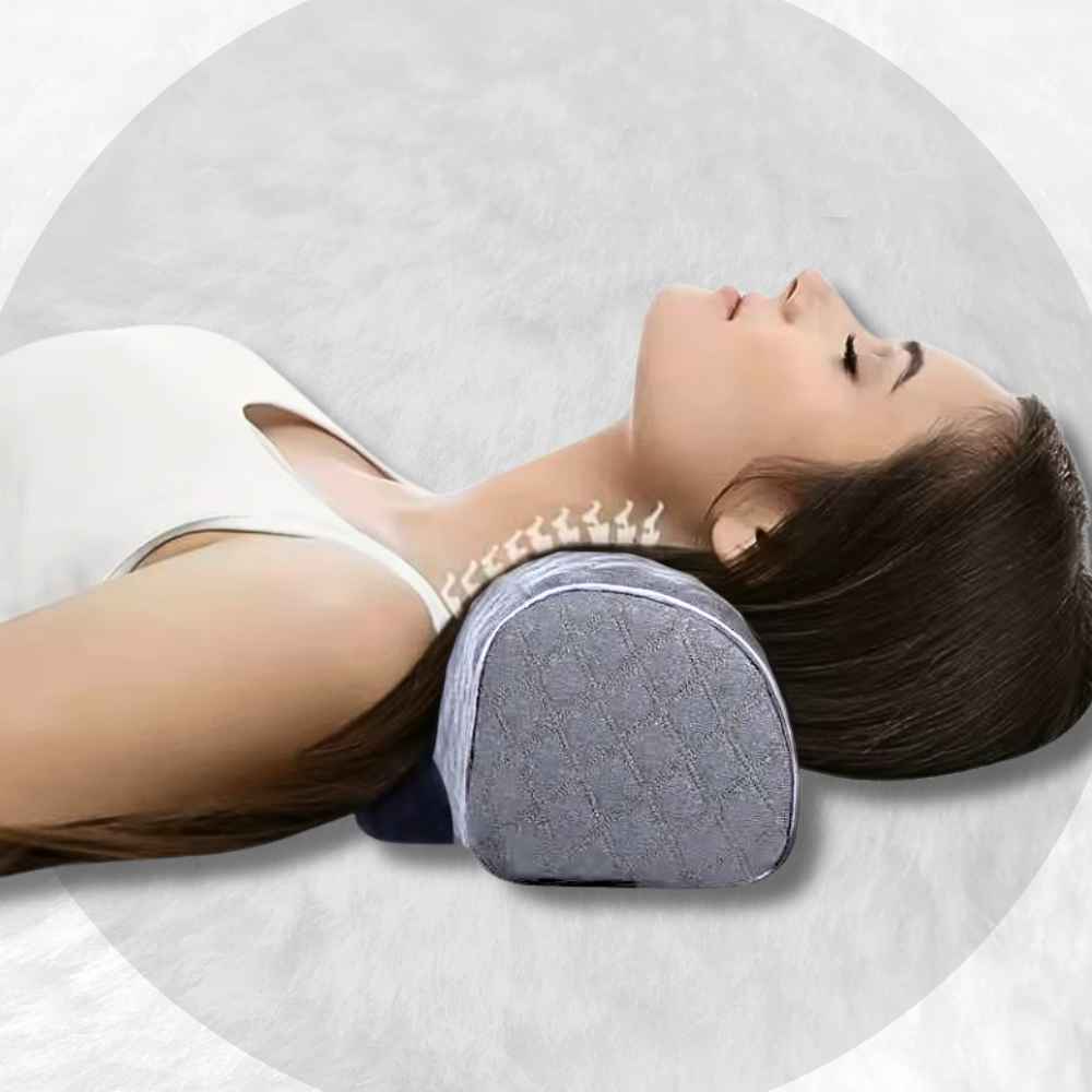 Utilisation du Coussin de Positionnement pour Cervical gris