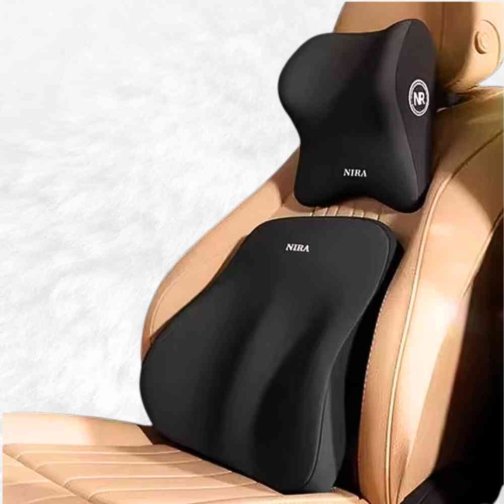 Coussin Dos Voiture Ergonomique noir sur un siège auto