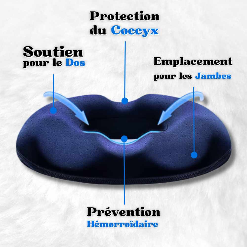 Coussin pour Hémorroïdes Donut Bleu en détail