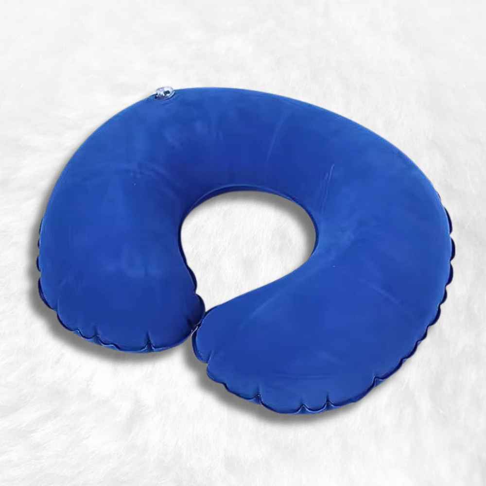 Coussin de Voyage Gonflable bleu