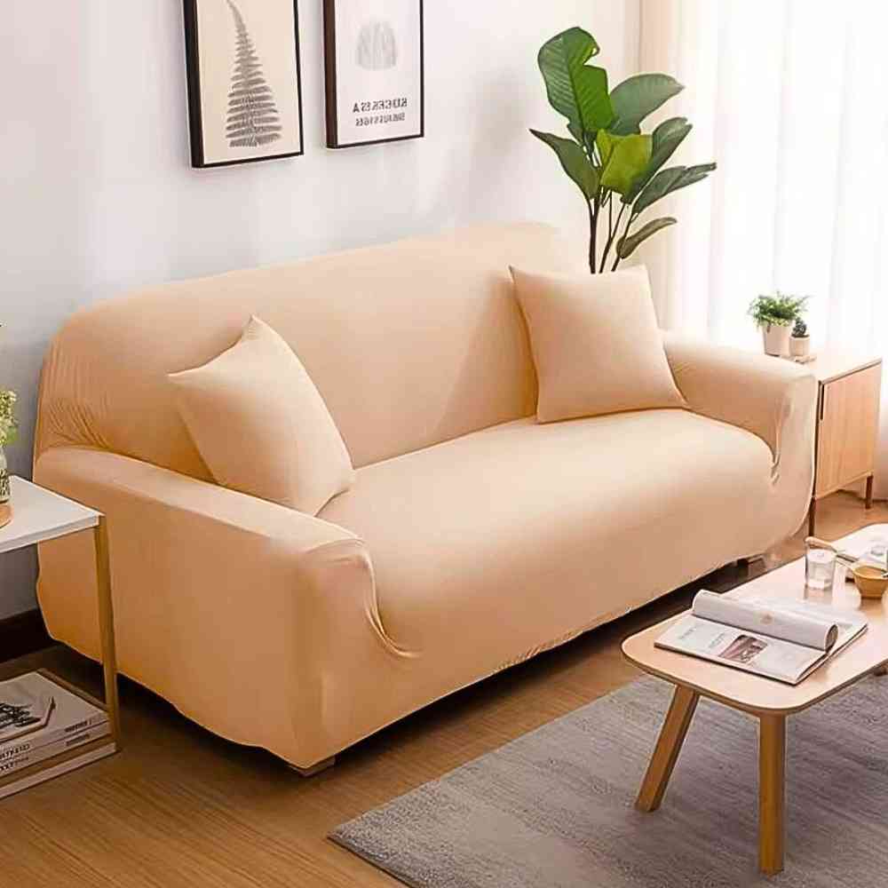Housse Canapé 3 Places beige dans un salon