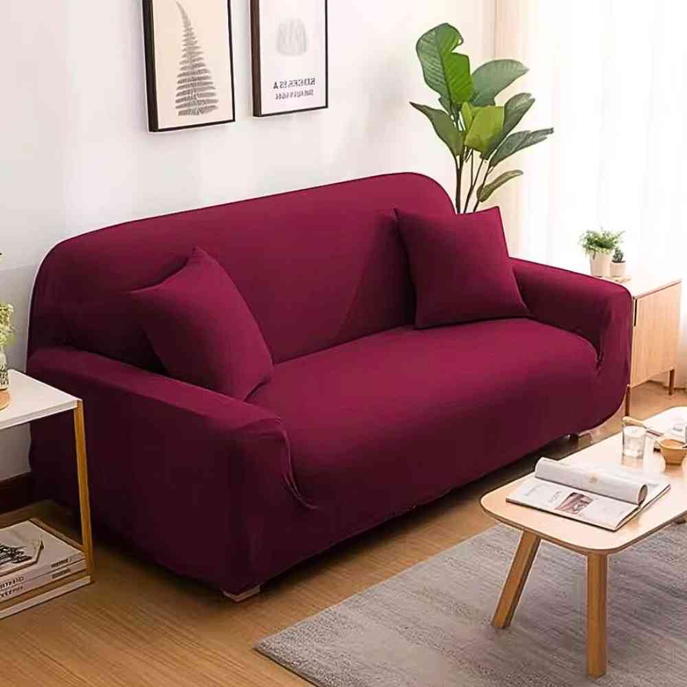 Housse Canapé 3 Places bordeaux dans un beau salon
