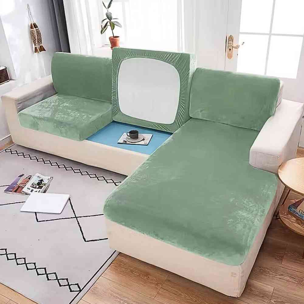 Housse Canapé d'Angle verte salon