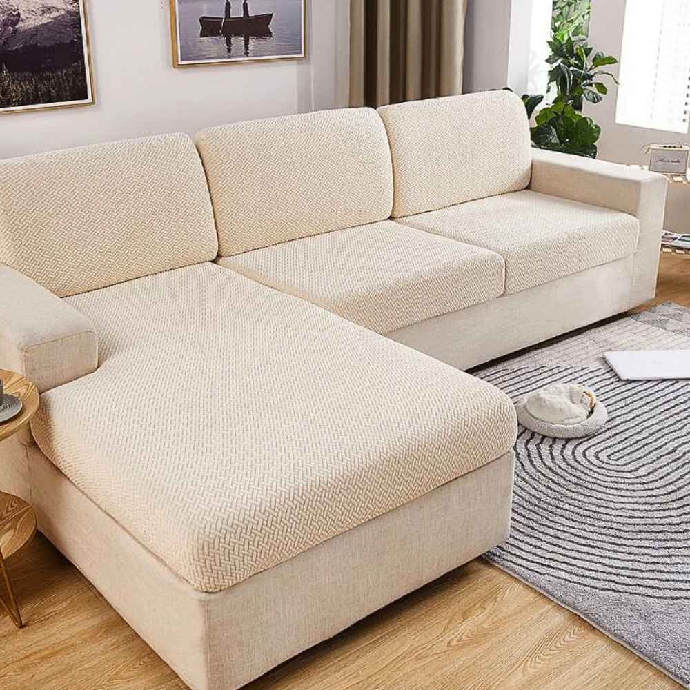 Housse de Canapé Extensible beige dans un beau salon