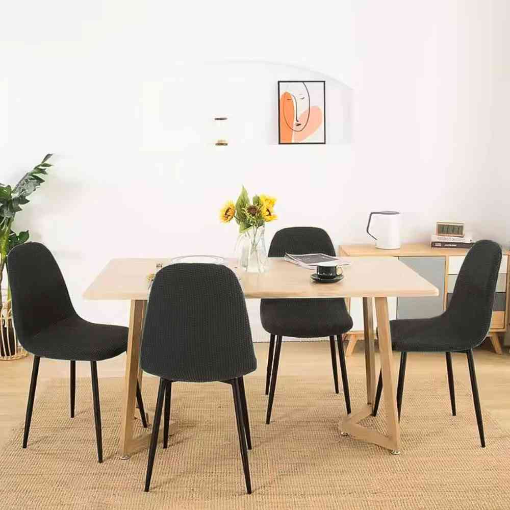 Housse de Chaise Extensible​ Imperméable noire table