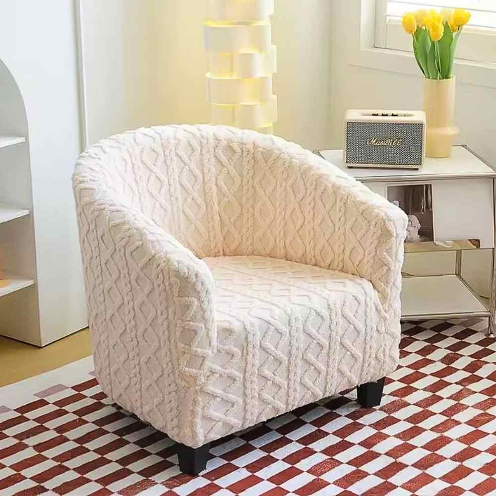 Housse Fauteuil Cabriolet Tricot blanche pour un salon