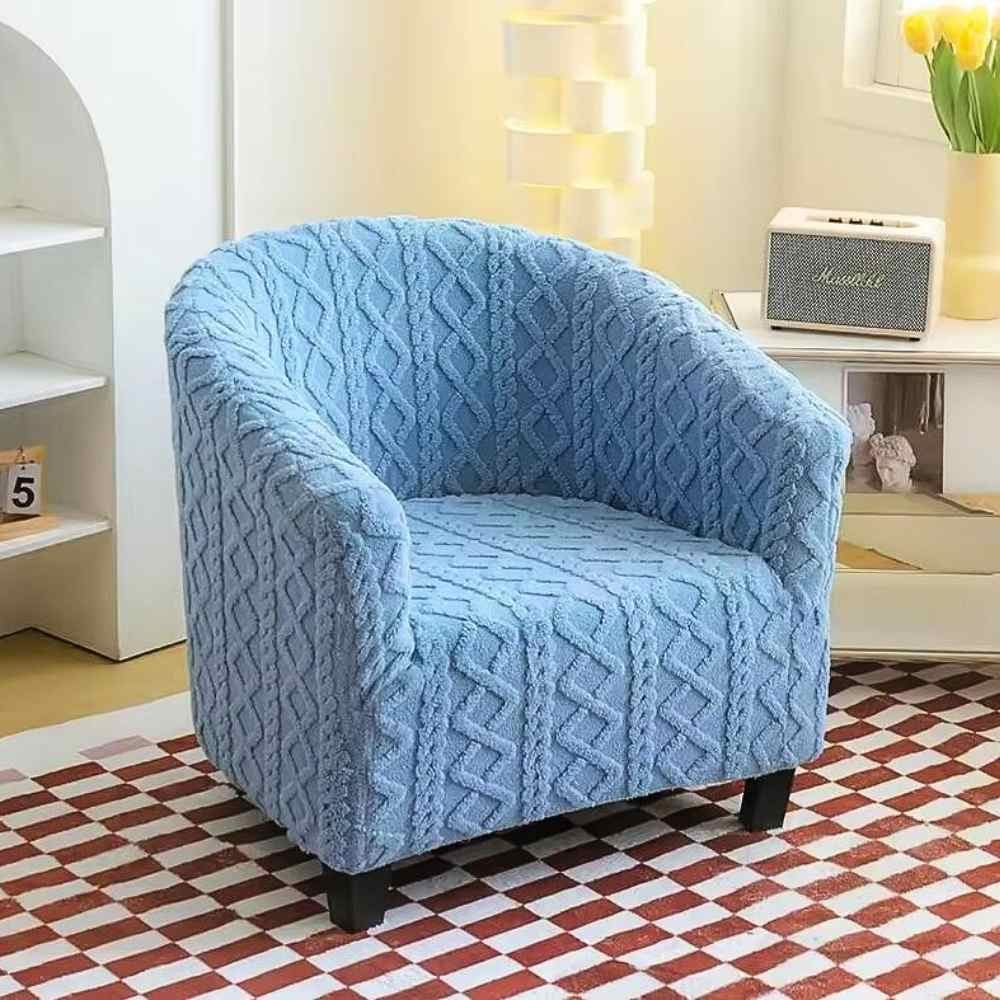 Housse Fauteuil Cabriolet Tricot bleu salon