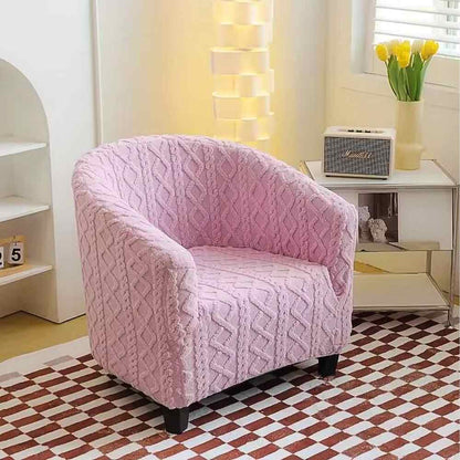Housse Fauteuil Cabriolet Tricot rose en salon