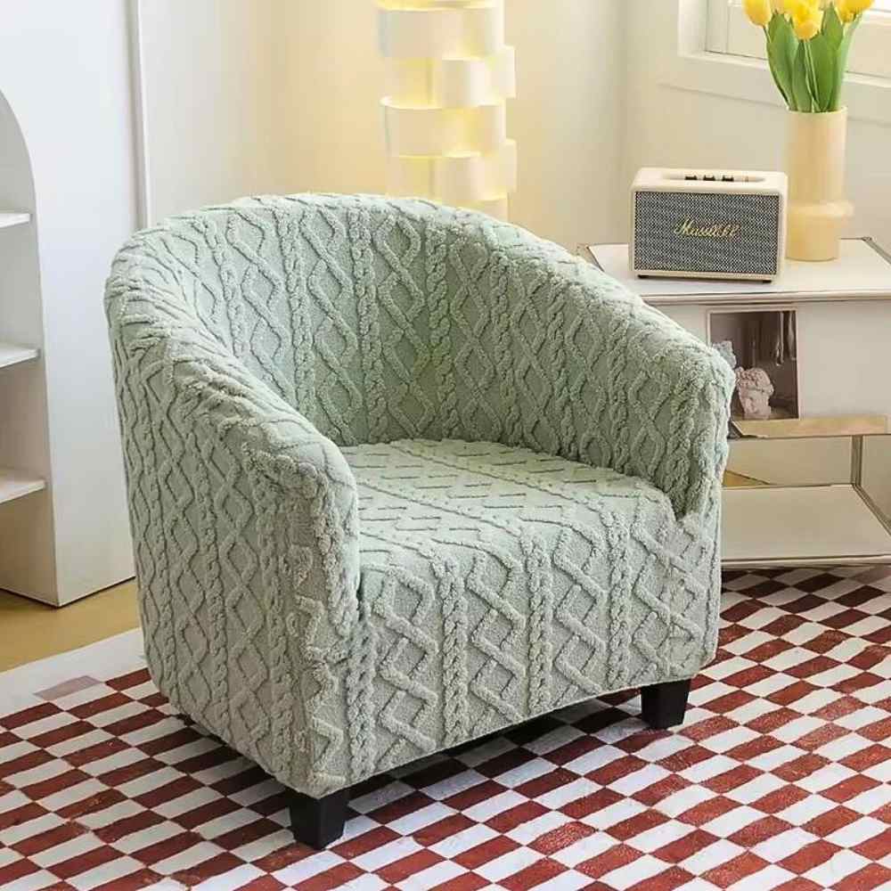 Housse Fauteuil Cabriolet Tricot verte salon