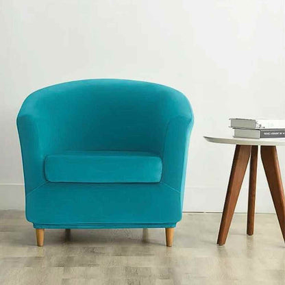 Housse Fauteuil Cabriolet Velours​ bleu en salon