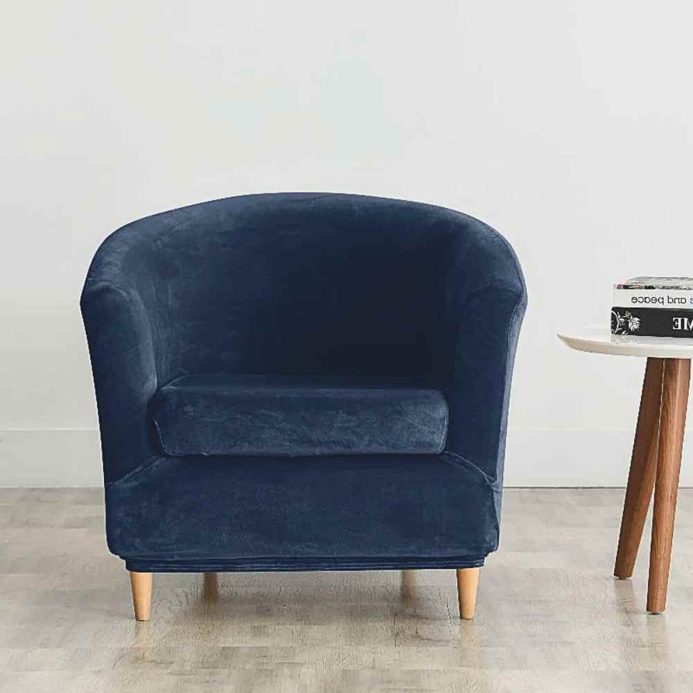 Housse Fauteuil Cabriolet Velours Marine pour un salon