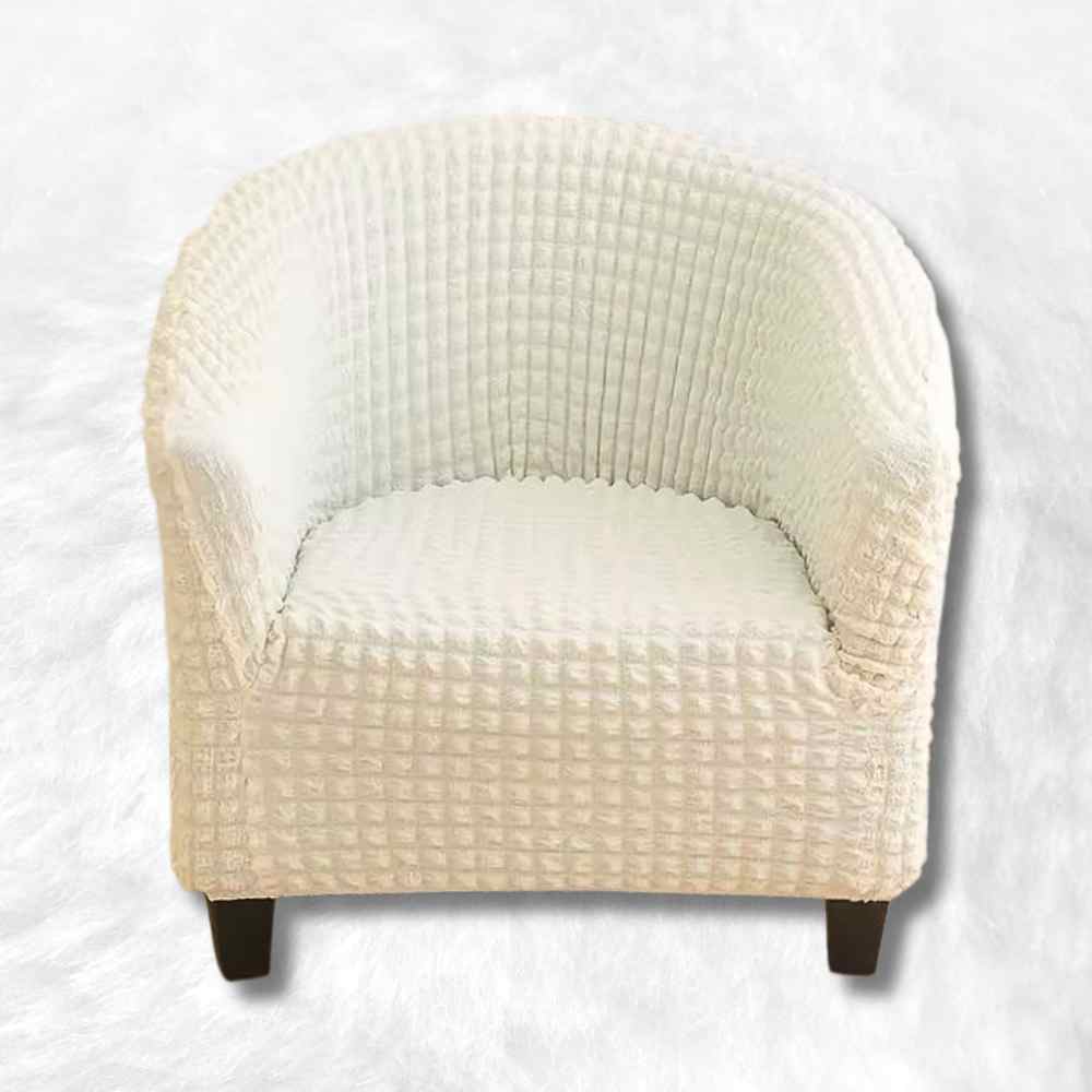 Housse Fauteuil Cabriolet Velours​ Côtelé blanche